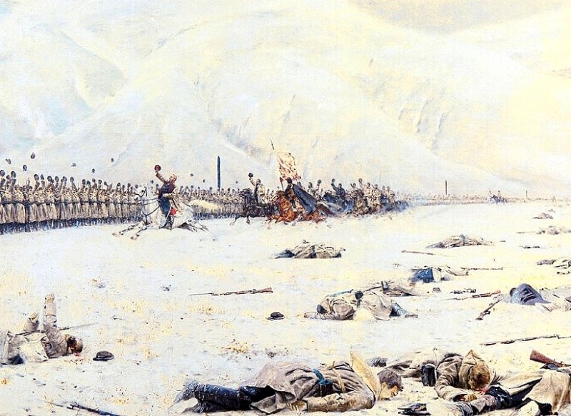 Скобелев перед войсками под Шипкой. Картина 1878 г.