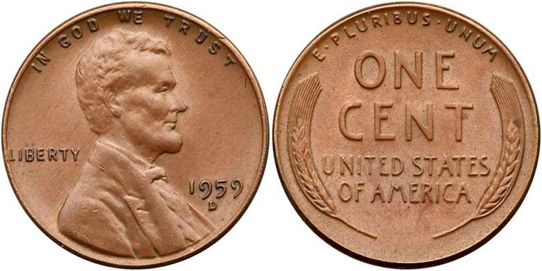 Ошибочная монета (последний Lincoln Wheat Cent)