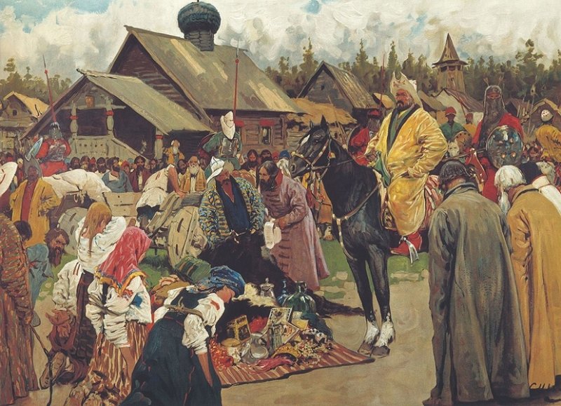Сбор дани Золотой Ордой. Картина С. Иванова 1909 г.