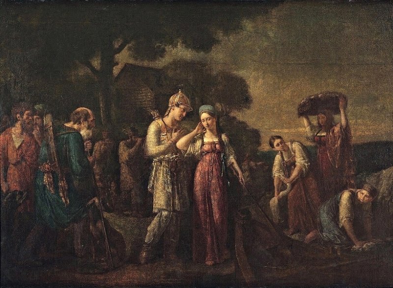 Встреча родителей Святослава Игоревича. Картина 1824 г.