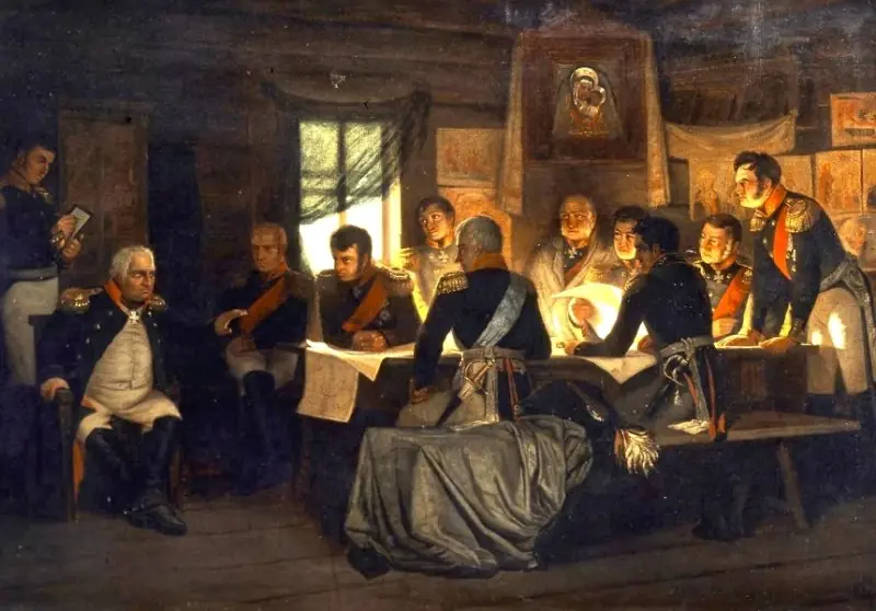 «Совет в Филях». Картина А. Кившенко, 1880г.