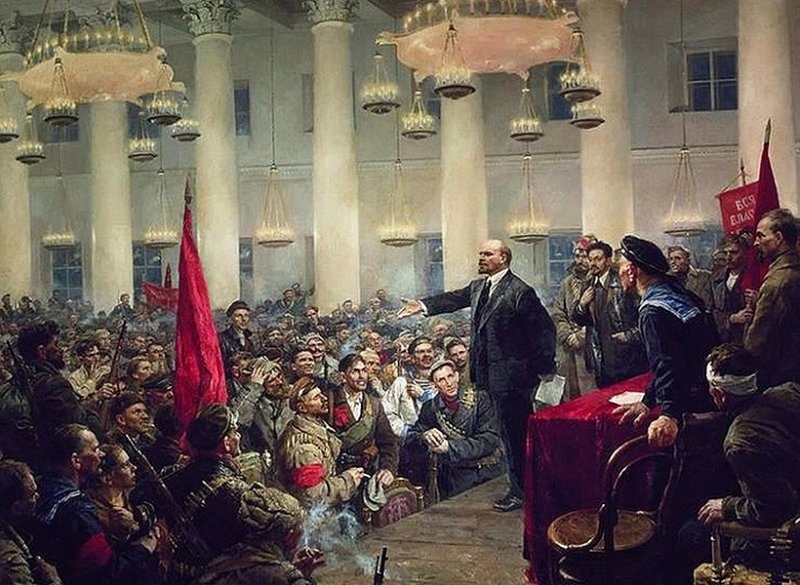 Выступление Ленина в 1917 г. Картина XX в.