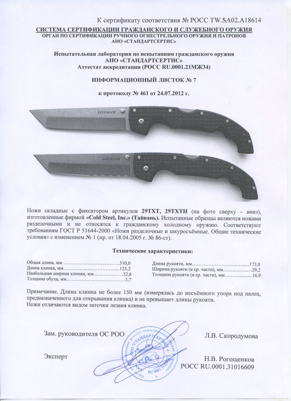 Cold Steel 29TXT, 29TXTH