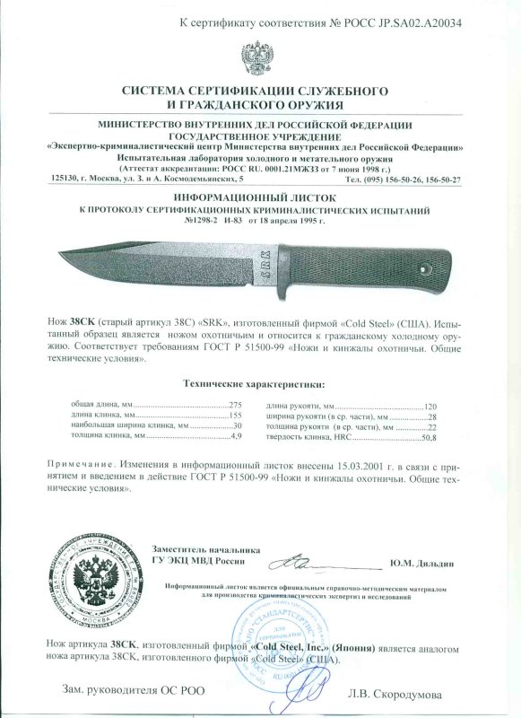 Cold Steel 38CK (38C)