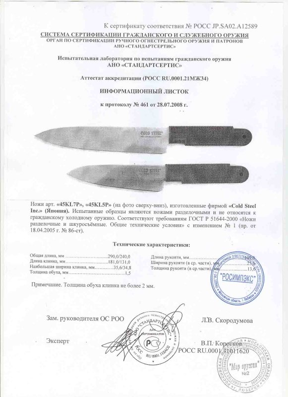 Cold Steel 45KL7P, 45KL5P