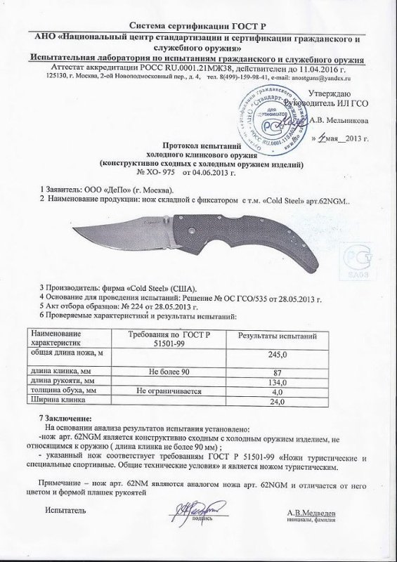 Cold Steel 62NGM (62NM)