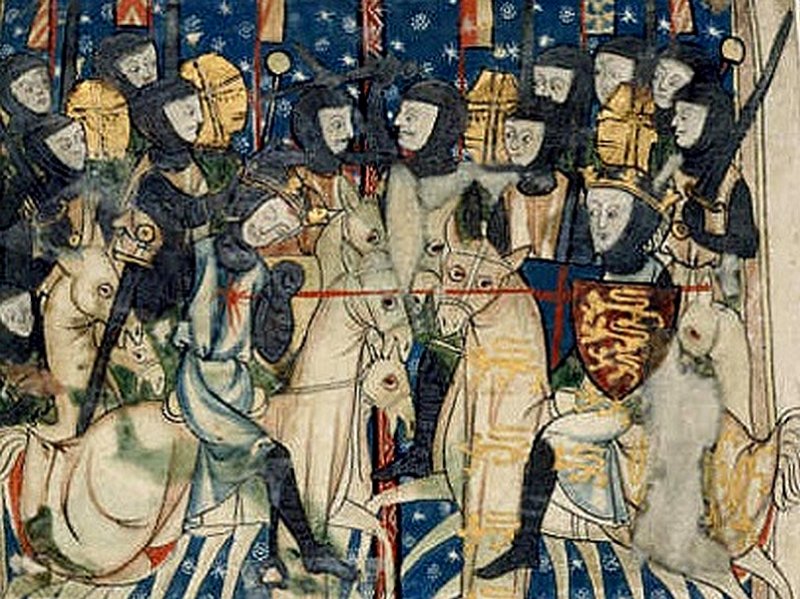 Короли в битве при Гастингсе. Фрагмент миниатюры 1280-х гг.
