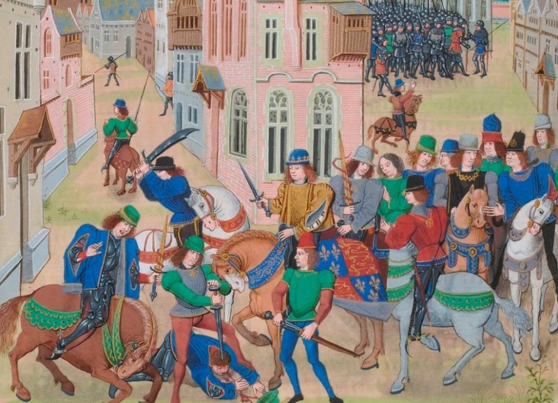 Лорд-мэр Лондона убивает Уота Тайлера. Миниатюра 1450 г.