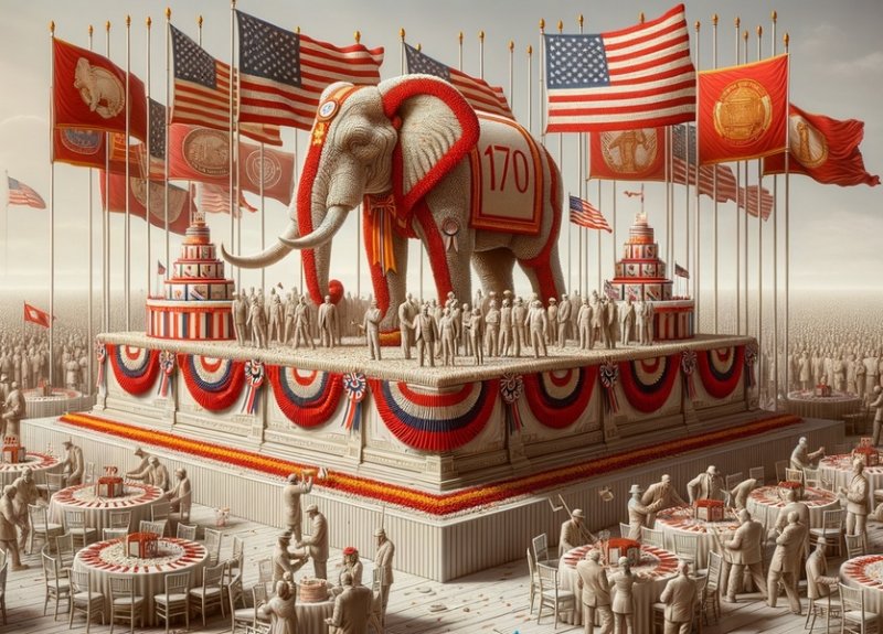 Плакат 2024 г. к 170-летию консервативной Республиканской партии США
