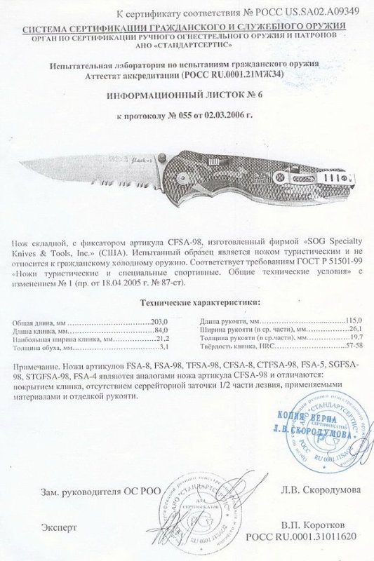 SOG CFSA-98 (FSA-8, FSA-98, TFSA-98, CFSA-8, CTFSA-98, FSA-5, SGFSA-98, STGFSA-98, FSA-4)