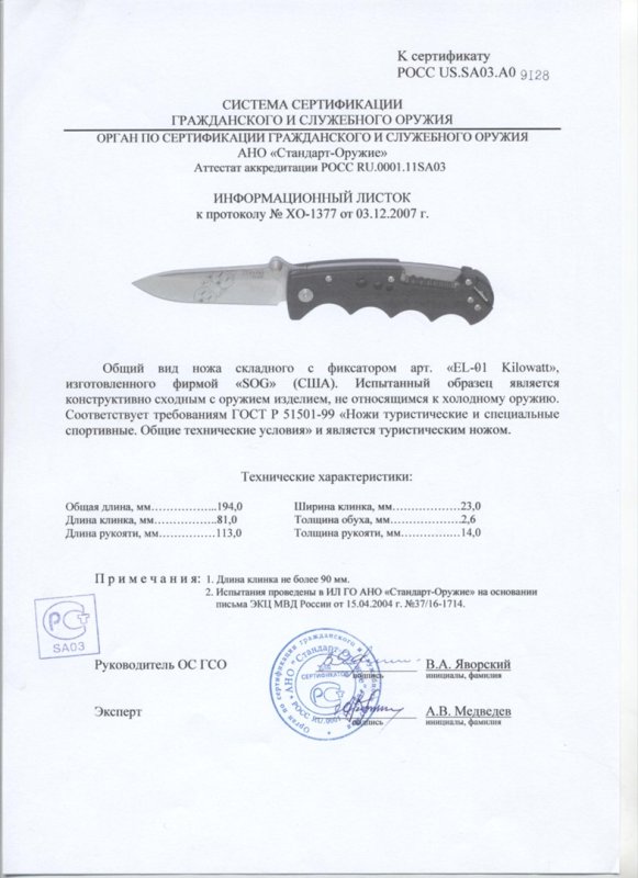 SOG EL-01 Kilowatt