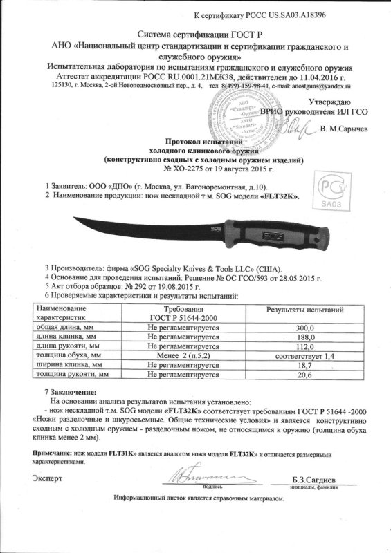 SOG FLT32K (FLT31K)