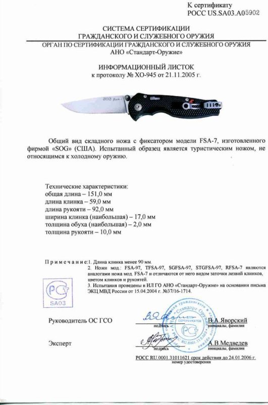 SOG FSA-7 (FSA-97, TFSA-97, SGFSA-97, STGFSA-97, RFSA-7)