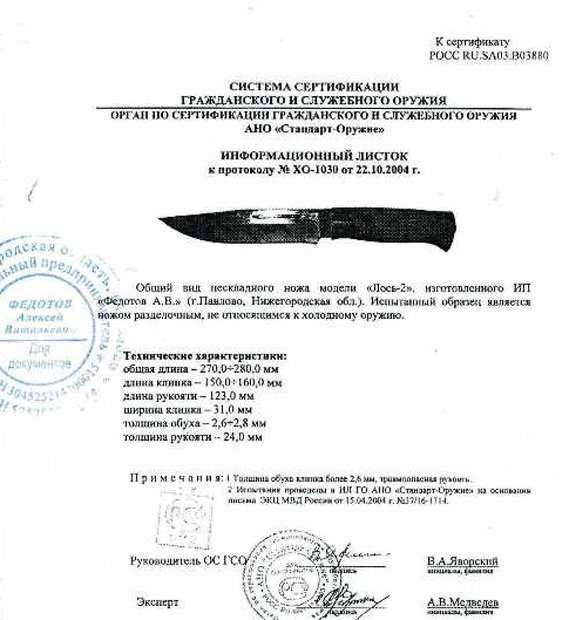 Нож нескладной Алексея Федотова «Лось-2» (ИП Федотов А.В.)