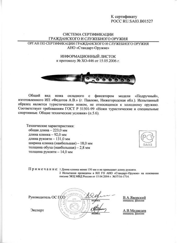 Нож складной с фиксатором Алексея Федотова «Подручный» (ИП Федотов А.В.)