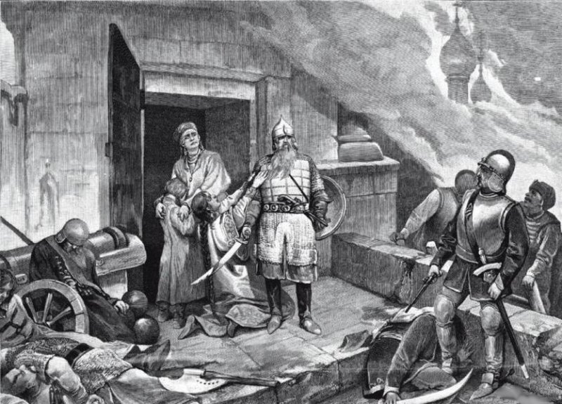 Шеин перед сдачей Смоленска полякам.    Рисунок XIX в.
