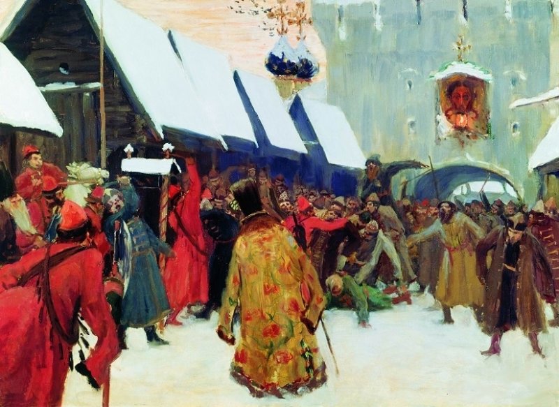 Возмущение слобод против бояр. Картина 1897 г.