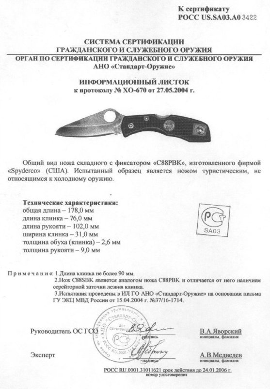 Spyderco C88PBK (C88SBK)