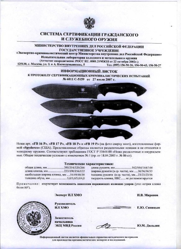 Spyderco FB16P, FB17P, FB18P, FB19P