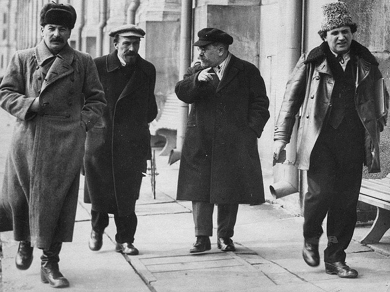 Сталин, Рыков, Каменев и Зиновьев в Кремле, 1925 г.