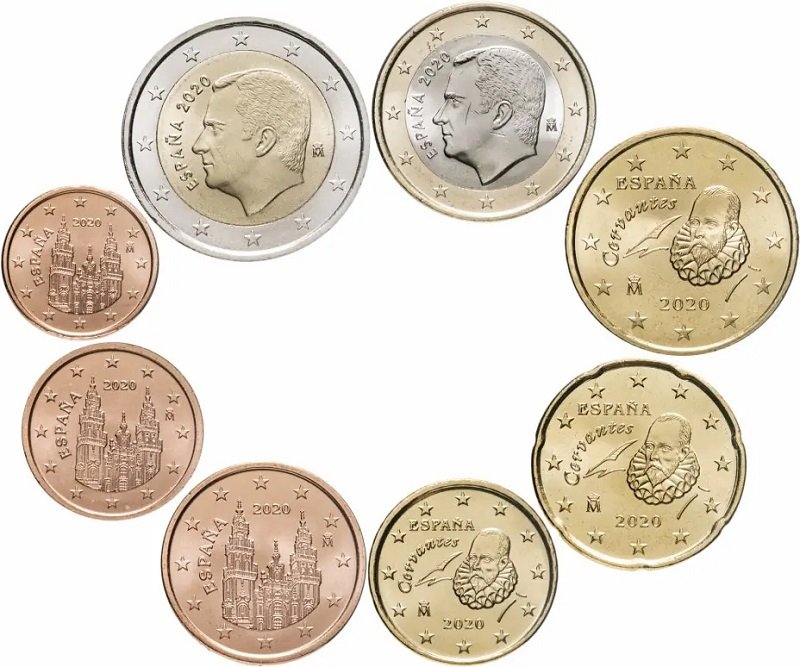 Монеты евро Испании 2020 года