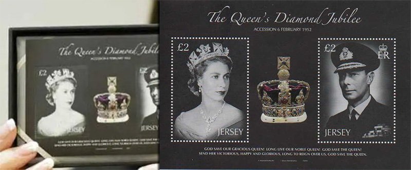 Слева презентация блока с бриллиантом. Справа обычная версия блока