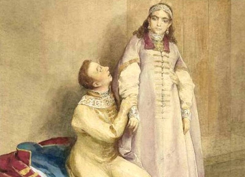 Лжедмитрий I и Ксения Годунова. Картина 1850 г. 