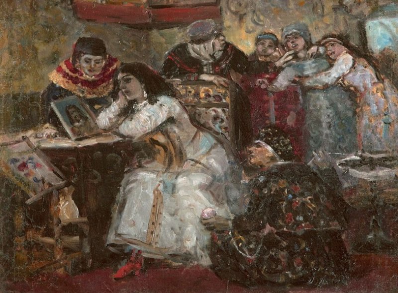 Царевна Ксения с портретом умершего жениха Иоганна. Картина В.И. Сурикова 1881 г.