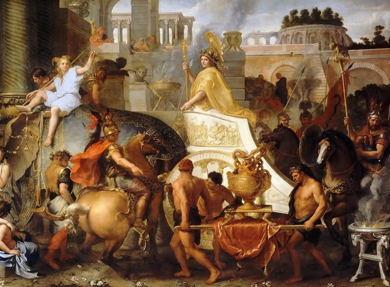 Македонский вступает в Вавилон в сопровождении гвардии. Картина 1664 г.
