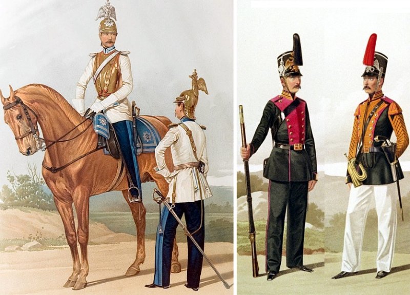Лейб-гвардии кирасиры и стрелки, 1855 г.