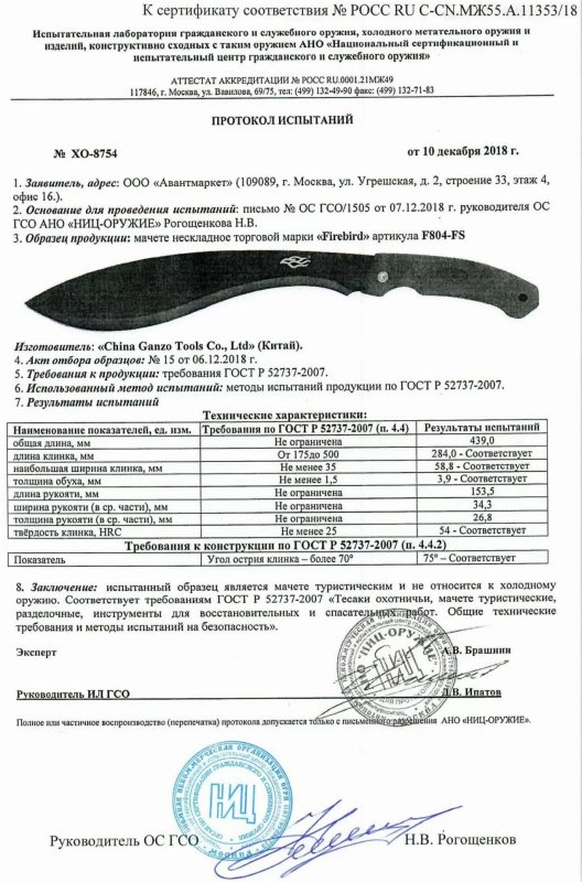 Мачете Ganzo Firebird F804-FS