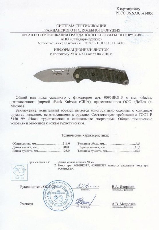 Нож складной с фиксатором Buck 0095BKSTP (0090BKSTP, 0091BKSTP)