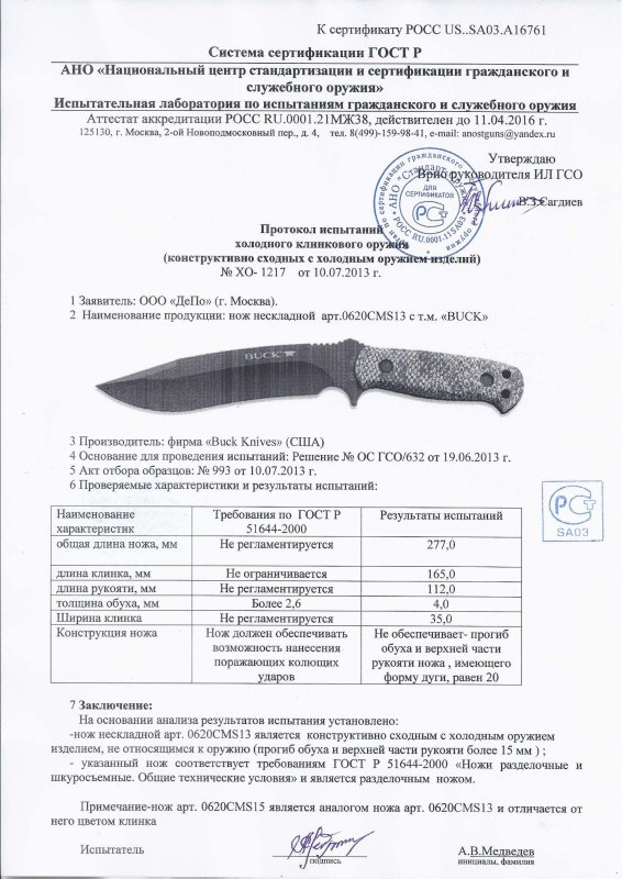 Нож нескладной Buck 0620CMS13 (0620CMS15)