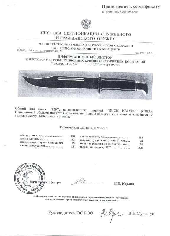 Нож нескладной Buck 120