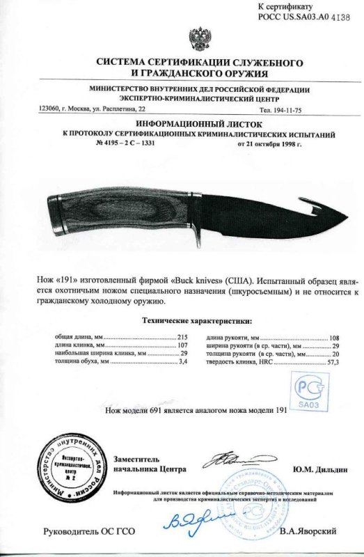 Нож нескладной Buck 191 (691)