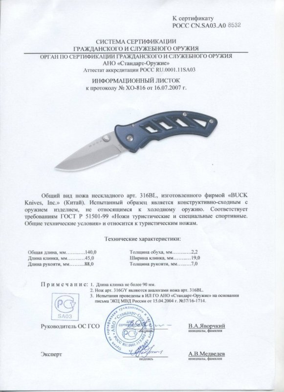 Нож нескладной Buck 316BL (316GY)