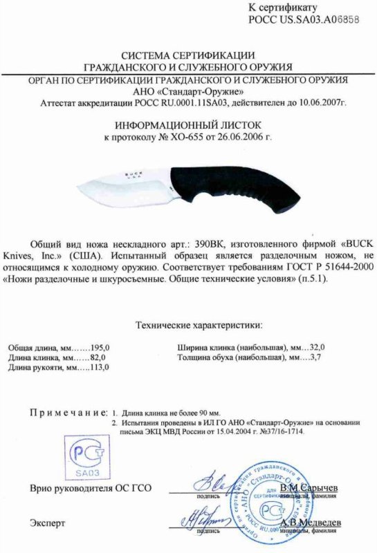 Нож нескладной Buck 390BK