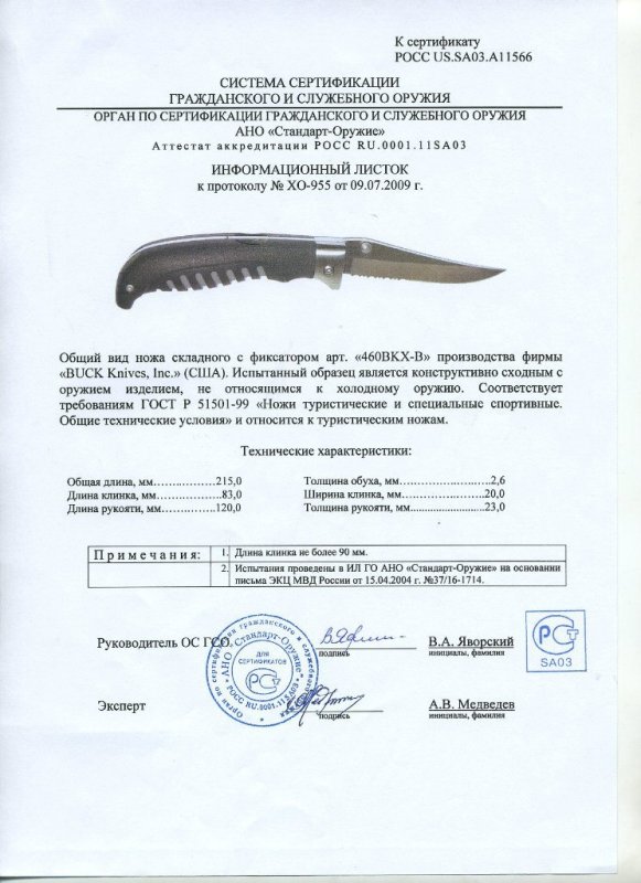 Нож складной с фиксатором Buck 460BKX-B