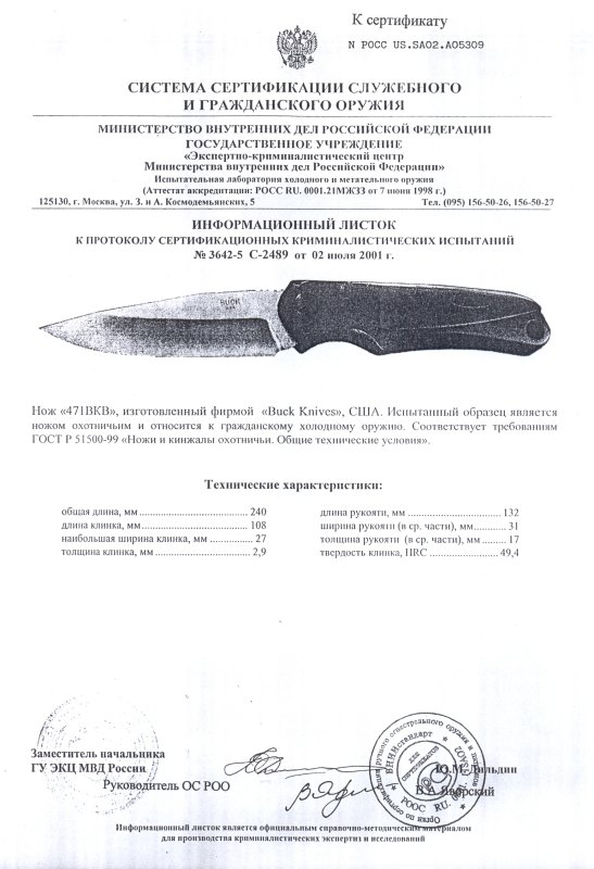 Нож нескладной Buck 471BKB