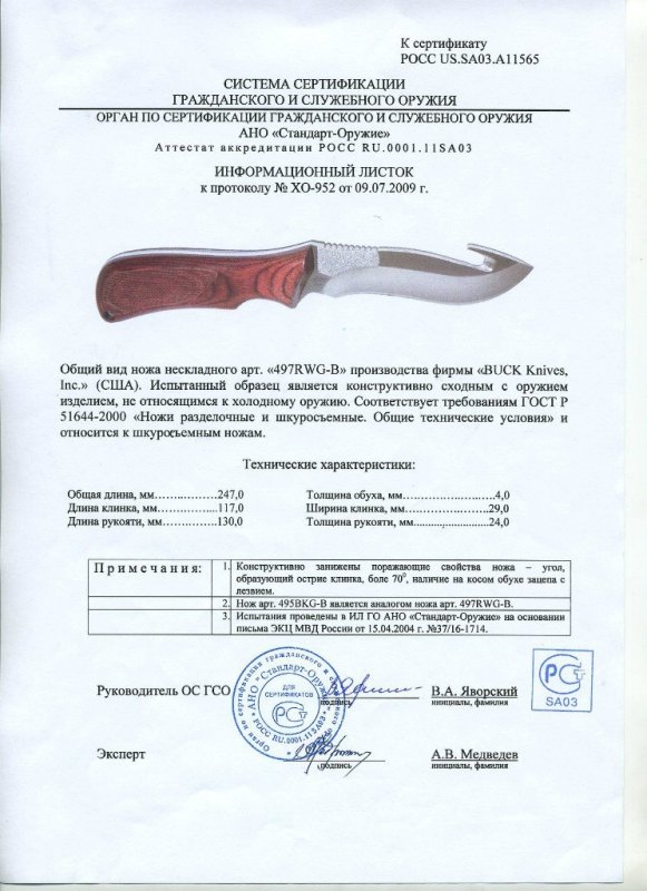 Нож нескладной Buck 497RWG-B (495BKG-B)