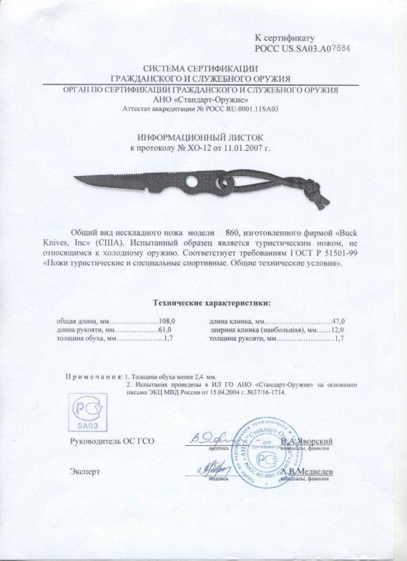 Нож нескладной Buck 860