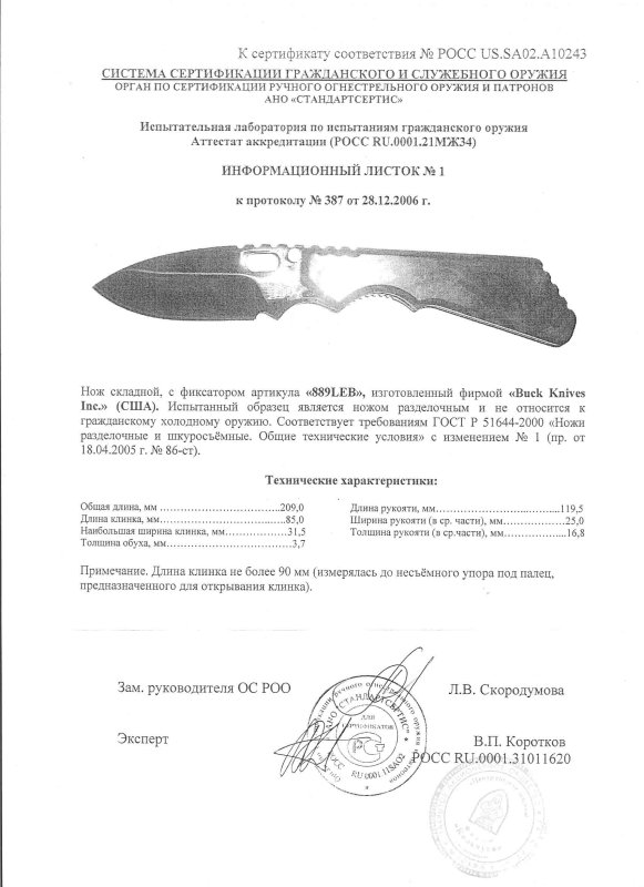 Нож складной с фиксатором Buck 889LEB