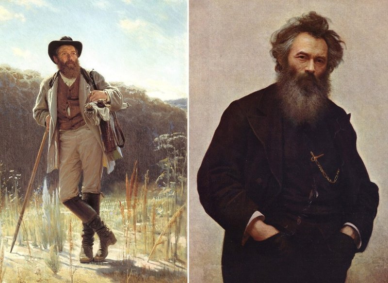 Шишкин на портретах художника И.Н. Крамского 1873 и 1880 гг.