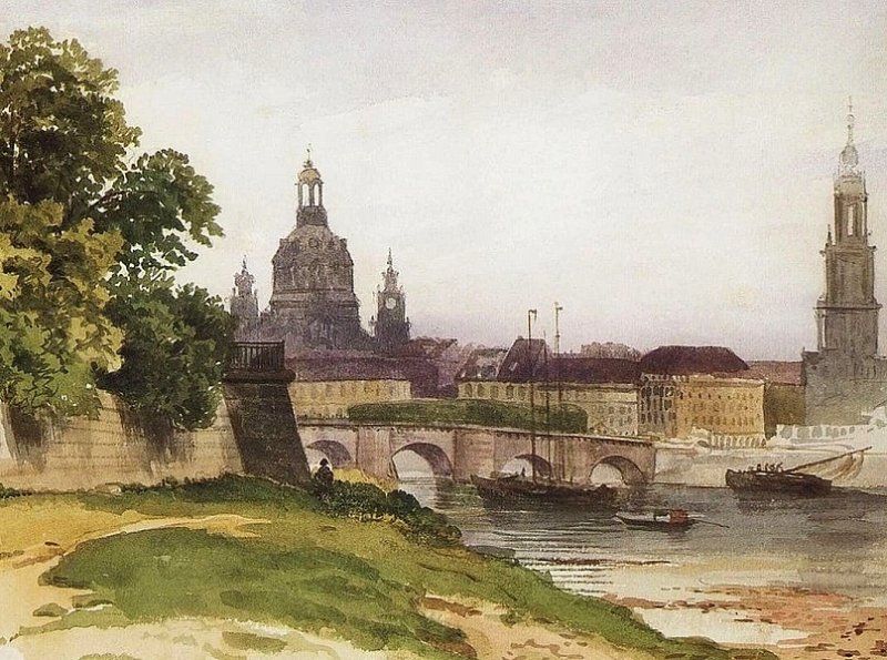 Мост Августа в Дрездене, 1862 г.