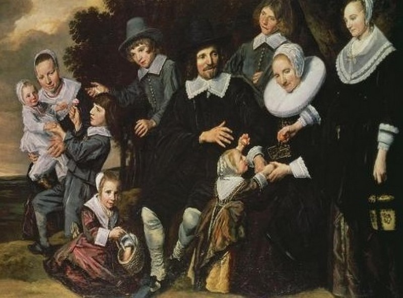 Патриархальная датская семья на картине XVIII в.