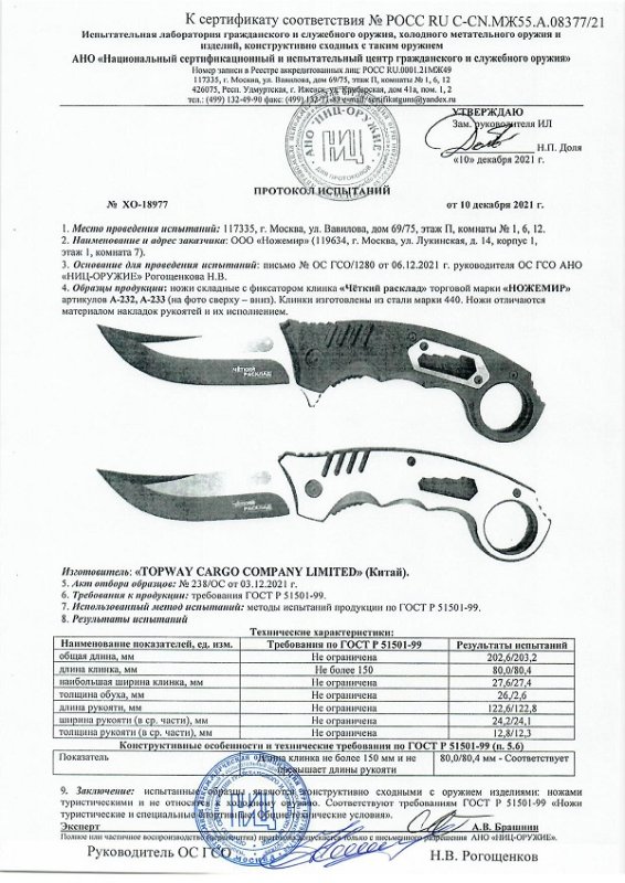 Ножи складные с фиксатором Ножемир A-232 и A-233