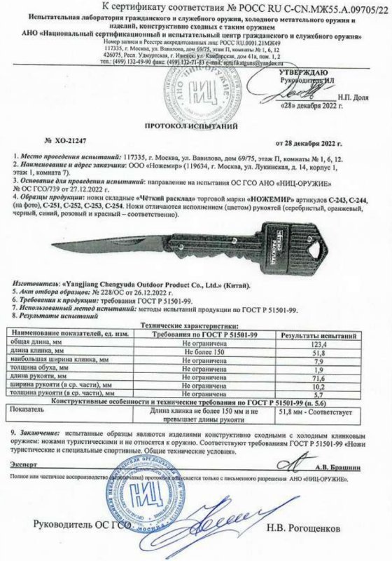 Ножи складные Ножемир C-243, C-244, С-251, C-252, C-253, C-254