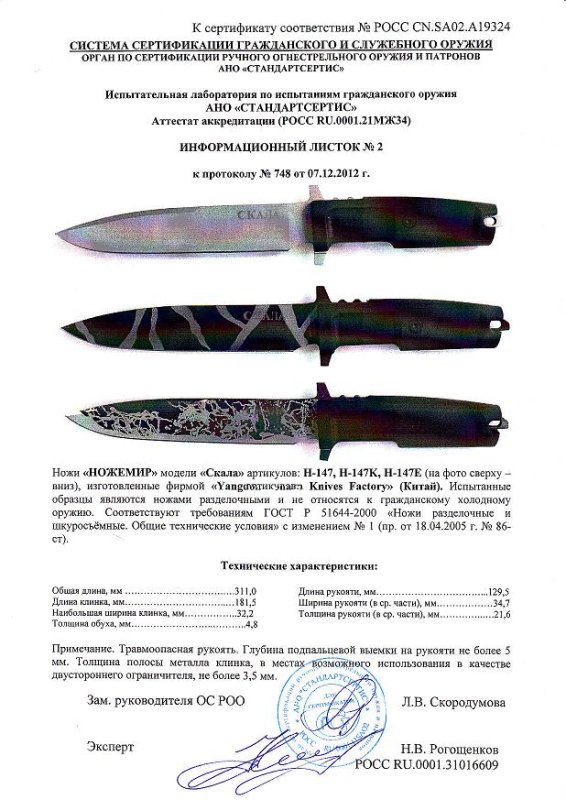 Ножи нескладные Ножемир H-147, H-147E, H-147K (Скала)