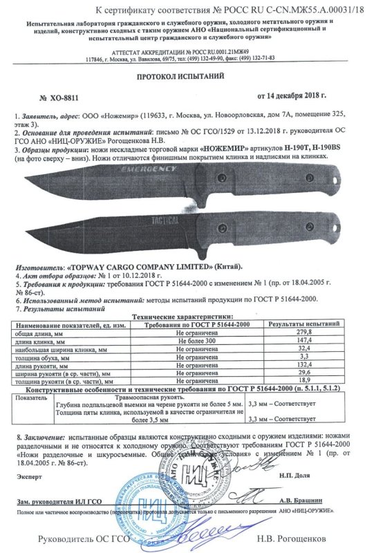Ножи нескладные Ножемир H-190T, H-190BS (Emergency)