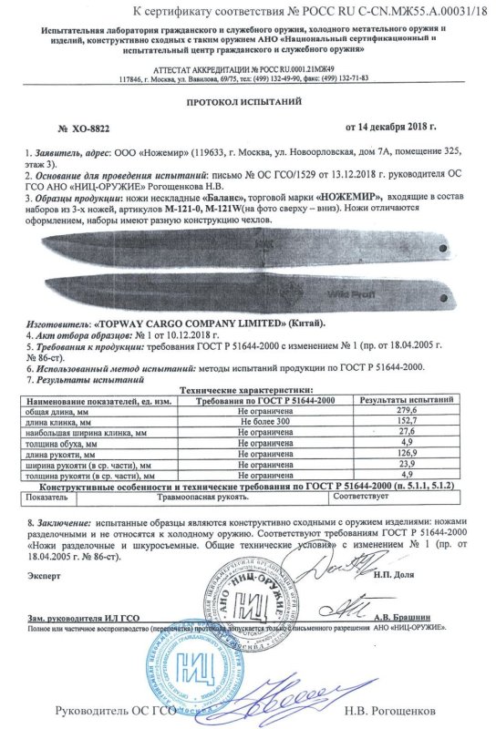 Ножи нескладные Ножемир M-121-0, M-121-W